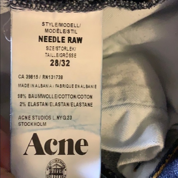Acne Studios Needle Raw high rise skinny jeans size 28 - Picture 5 of 6
